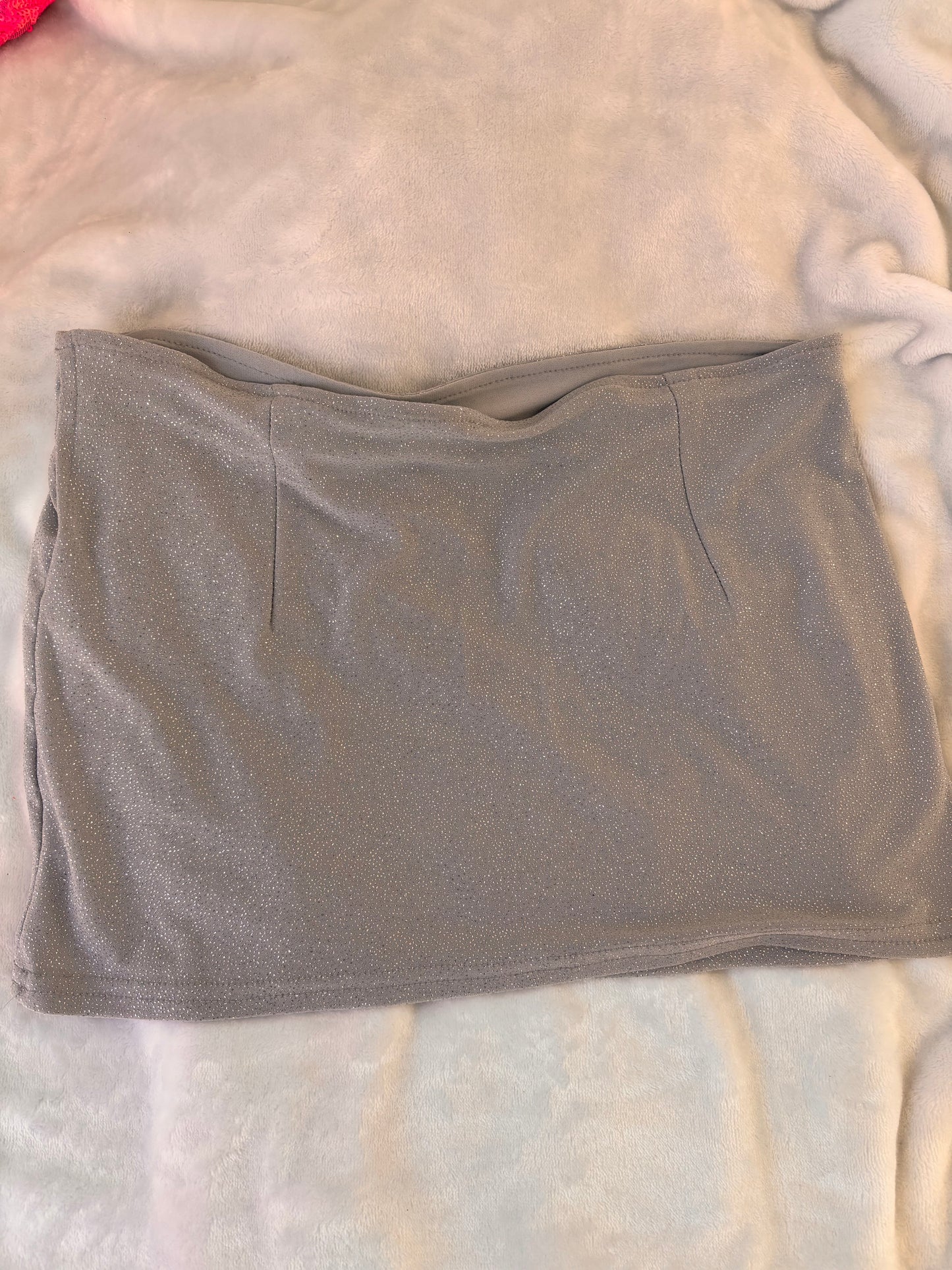 Silver sparkly mini skirt