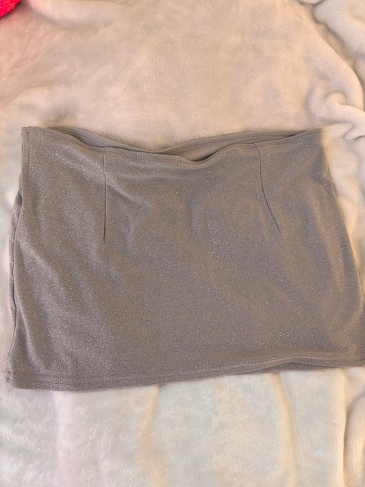 Silver sparkly mini skirt